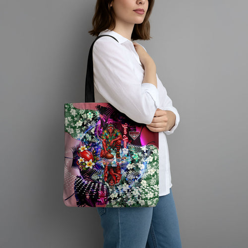 Personalized Essendon Football Bombers Tote Bag Tropical Hibiscus Flowers - Pacific Fusion Style