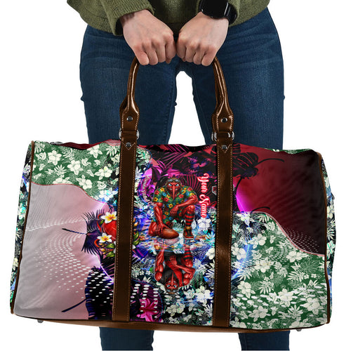 Personalized Essendon Football Bombers Travel Bag Tropical Hibiscus Flowers - Pacific Fusion Style