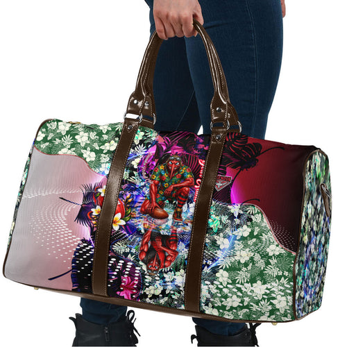 Personalized Essendon Football Bombers Travel Bag Tropical Hibiscus Flowers - Pacific Fusion Style