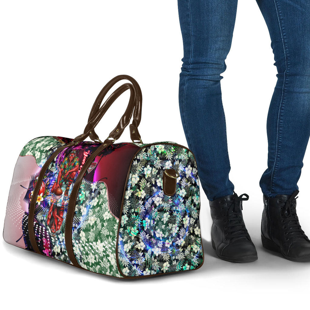 Personalized Essendon Football Bombers Travel Bag Tropical Hibiscus Flowers - Pacific Fusion Style