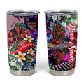 Personalized Essendon Football Bombers Tumbler Cup Tropical Hibiscus Flowers - Pacific Fusion Style