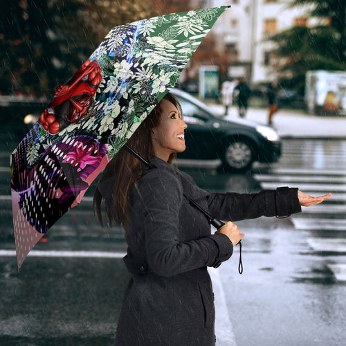 Personalized Essendon Football Bombers Umbrella Tropical Hibiscus Flowers - Pacific Fusion Style
