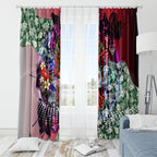 Personalized Essendon Football Bombers Window Curtain Tropical Hibiscus Flowers - Pacific Fusion Style