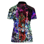 Personalized Essendon Football Bombers Women Polo Shirt Tropical Hibiscus Flowers - Pacific Fusion Style