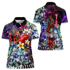 Personalized Essendon Football Bombers Women Polo Shirt Tropical Hibiscus Flowers - Pacific Fusion Style