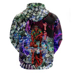 Personalized Essendon Football Bombers Zip Hoodie Tropical Hibiscus Flowers - Pacific Fusion Style