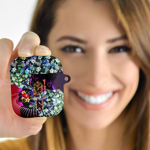Personalized Melbourne Football Demons AirPods Case Tropical Hibiscus Flowers - Pacific Fusion Style