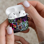 Personalized Melbourne Football Demons AirPods Case Tropical Hibiscus Flowers - Pacific Fusion Style