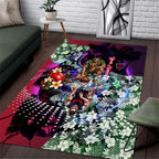 Personalized Melbourne Football Demons Area Rug Tropical Hibiscus Flowers - Pacific Fusion Style