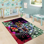 Personalized Melbourne Football Demons Area Rug Tropical Hibiscus Flowers - Pacific Fusion Style