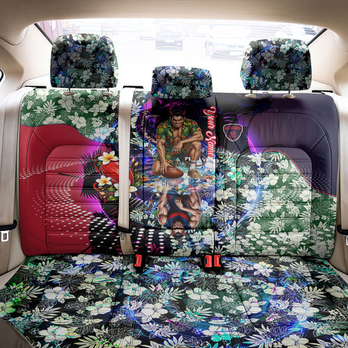 Personalized Melbourne Football Demons Back Car Seat Cover Tropical Hibiscus Flowers - Pacific Fusion Style