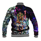 Personalized Melbourne Football Demons Baseball Jacket Tropical Hibiscus Flowers - Pacific Fusion Style