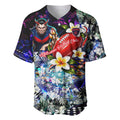 Personalized Melbourne Football Demons Baseball Jersey Tropical Hibiscus Flowers - Pacific Fusion Style