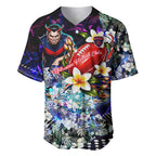Personalized Melbourne Football Demons Baseball Jersey Tropical Hibiscus Flowers - Pacific Fusion Style