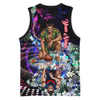 Personalized Melbourne Football Demons Basketball Jersey Tropical Hibiscus Flowers - Pacific Fusion Style