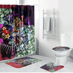 Personalized Melbourne Football Demons Bathroom Set Tropical Hibiscus Flowers - Pacific Fusion Style