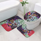 Personalized Melbourne Football Demons Bathroom Set Tropical Hibiscus Flowers - Pacific Fusion Style