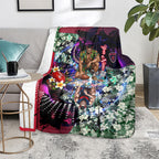 Personalized Melbourne Football Demons Blanket Tropical Hibiscus Flowers - Pacific Fusion Style