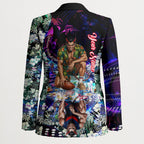 Personalized Melbourne Football Demons Blazer Tropical Hibiscus Flowers - Pacific Fusion Style