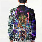 Personalized Melbourne Football Demons Blazer Tropical Hibiscus Flowers - Pacific Fusion Style
