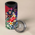 Personalized Melbourne Football Demons 4 in 1 Can Cooler Tumbler Tropical Hibiscus Flowers - Pacific Fusion Style