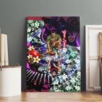 Personalized Melbourne Football Demons Canvas Wall Art Tropical Hibiscus Flowers - Pacific Fusion Style