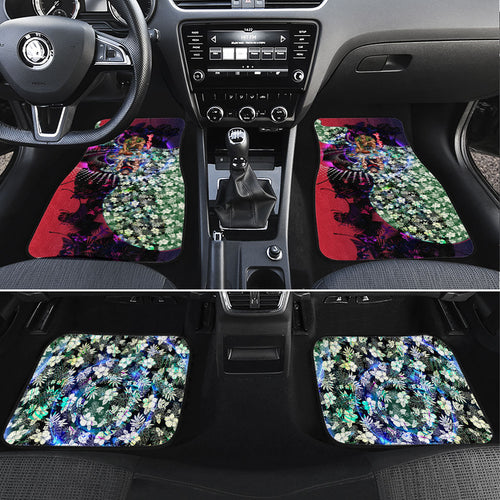 Personalized Melbourne Football Demons Car Mats Tropical Hibiscus Flowers - Pacific Fusion Style