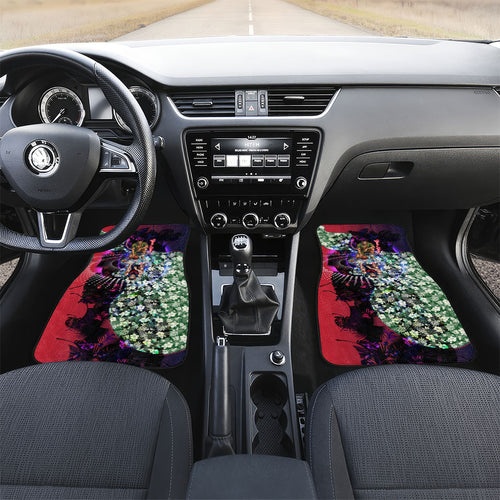 Personalized Melbourne Football Demons Car Mats Tropical Hibiscus Flowers - Pacific Fusion Style