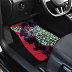 Personalized Melbourne Football Demons Car Mats Tropical Hibiscus Flowers - Pacific Fusion Style