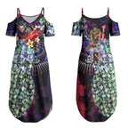 Personalized Melbourne Football Demons Couples Matching Summer Maxi Dress and Hawaiian Shirt Tropical Hibiscus Flowers - Pacific Fusion Style
