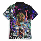 Personalized Melbourne Football Demons Hawaiian Shirt Tropical Hibiscus Flowers - Pacific Fusion Style