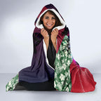 Personalized Melbourne Football Demons Hooded Blanket Tropical Hibiscus Flowers - Pacific Fusion Style