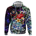 Personalized Melbourne Football Demons Hoodie Tropical Hibiscus Flowers - Pacific Fusion Style