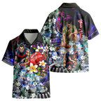 Personalized Melbourne Football Demons Kid Hawaiian Shirt Tropical Hibiscus Flowers - Pacific Fusion Style