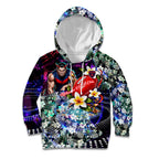 Personalized Melbourne Football Demons Kid Hoodie Tropical Hibiscus Flowers - Pacific Fusion Style