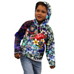 Personalized Melbourne Football Demons Kid Hoodie Tropical Hibiscus Flowers - Pacific Fusion Style