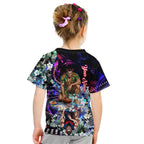 Personalized Melbourne Football Demons Kid T Shirt Tropical Hibiscus Flowers - Pacific Fusion Style