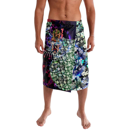 Personalized Melbourne Football Demons Lavalava Tropical Hibiscus Flowers - Pacific Fusion Style