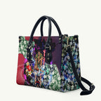 Personalized Melbourne Football Demons Leather Bag Tropical Hibiscus Flowers - Pacific Fusion Style