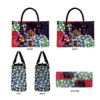 Personalized Melbourne Football Demons Leather Bag Tropical Hibiscus Flowers - Pacific Fusion Style