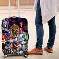 Personalized Melbourne Football Demons Luggage Cover Tropical Hibiscus Flowers - Pacific Fusion Style