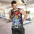 Personalized Melbourne Football Demons Men Tank Top Tropical Hibiscus Flowers - Pacific Fusion Style