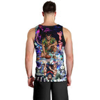 Personalized Melbourne Football Demons Men Tank Top Tropical Hibiscus Flowers - Pacific Fusion Style