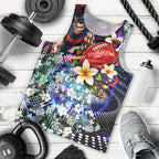Personalized Melbourne Football Demons Men Tank Top Tropical Hibiscus Flowers - Pacific Fusion Style