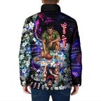 Personalized Melbourne Football Demons Padded Jacket Tropical Hibiscus Flowers - Pacific Fusion Style