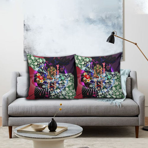 Personalized Melbourne Football Demons Pillow Cover Tropical Hibiscus Flowers - Pacific Fusion Style