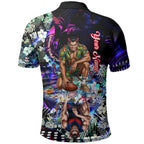 Personalized Melbourne Football Demons Polo Shirt Tropical Hibiscus Flowers - Pacific Fusion Style