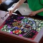 Personalized Melbourne Football Demons Puzzle Tropical Hibiscus Flowers - Pacific Fusion Style