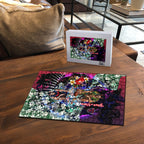 Personalized Melbourne Football Demons Puzzle Tropical Hibiscus Flowers - Pacific Fusion Style