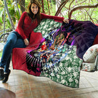 Personalized Melbourne Football Demons Quilt Tropical Hibiscus Flowers - Pacific Fusion Style